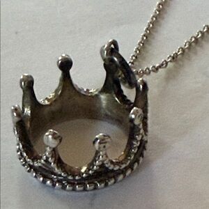 Tiffany & Co. 925 Silver Crown Pendant Necklace